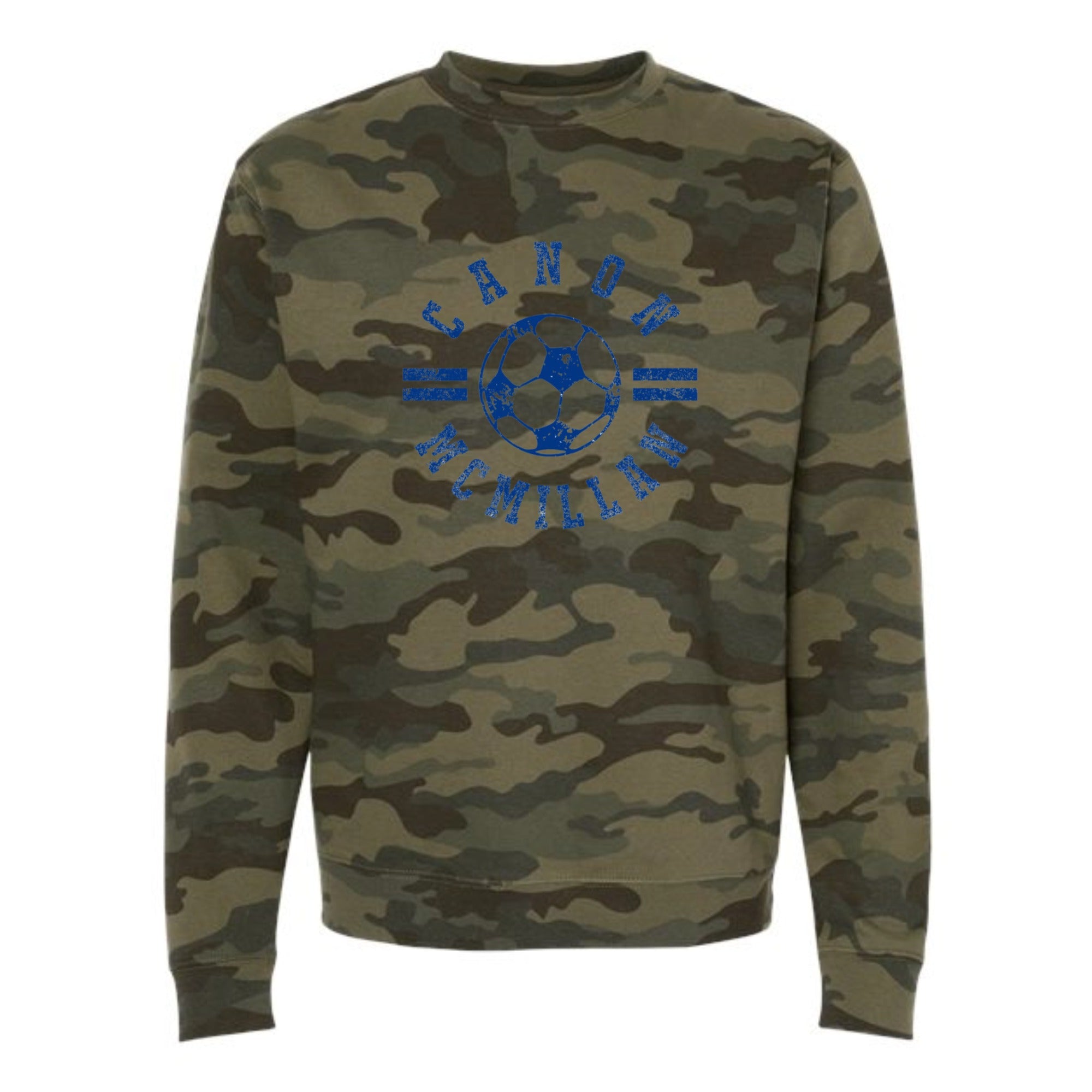 Canon Mac Soccer Circle Royal Camo Crewneck Sweatshirt