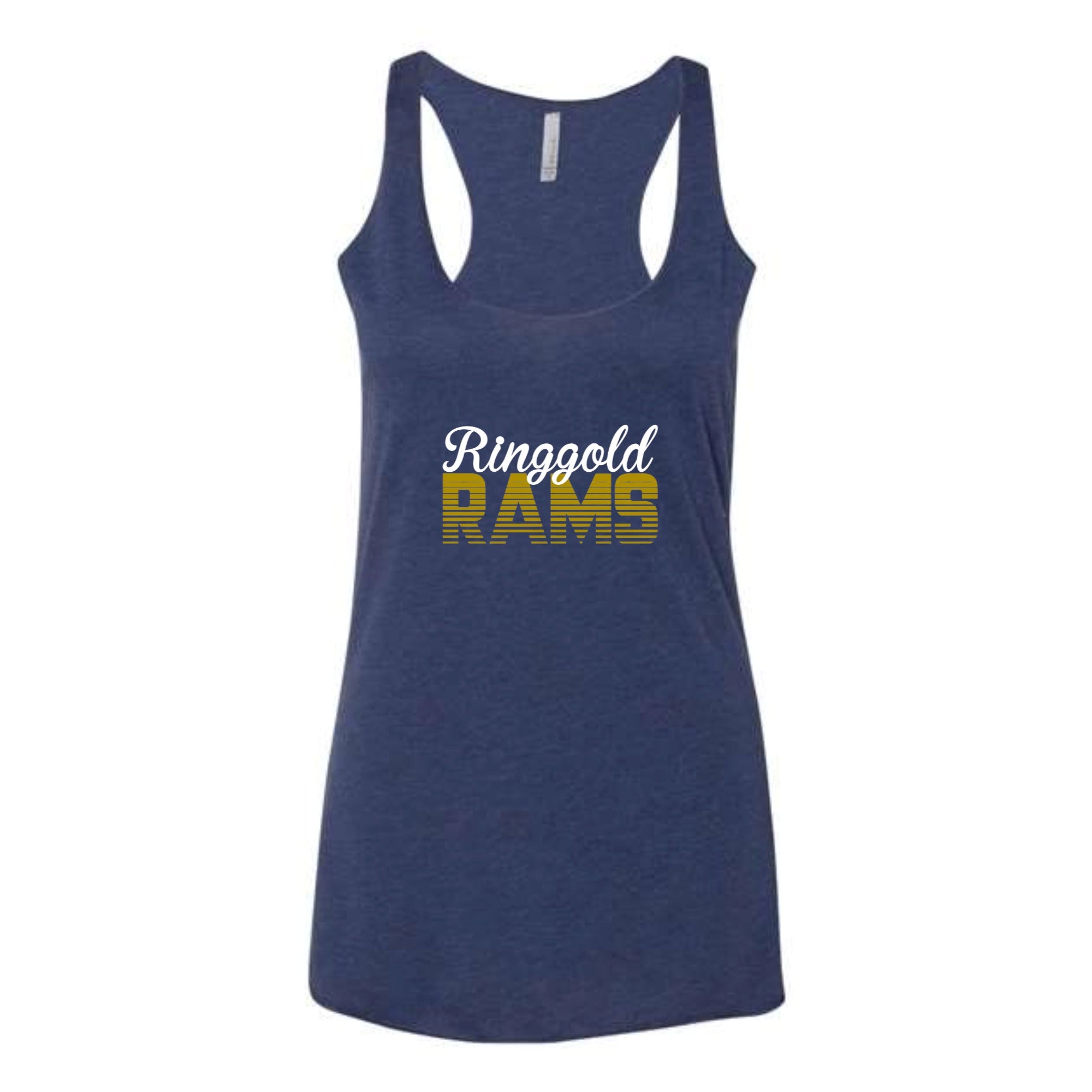 Ringgold Rams Retro Women's Tri-blend Racerback Tank