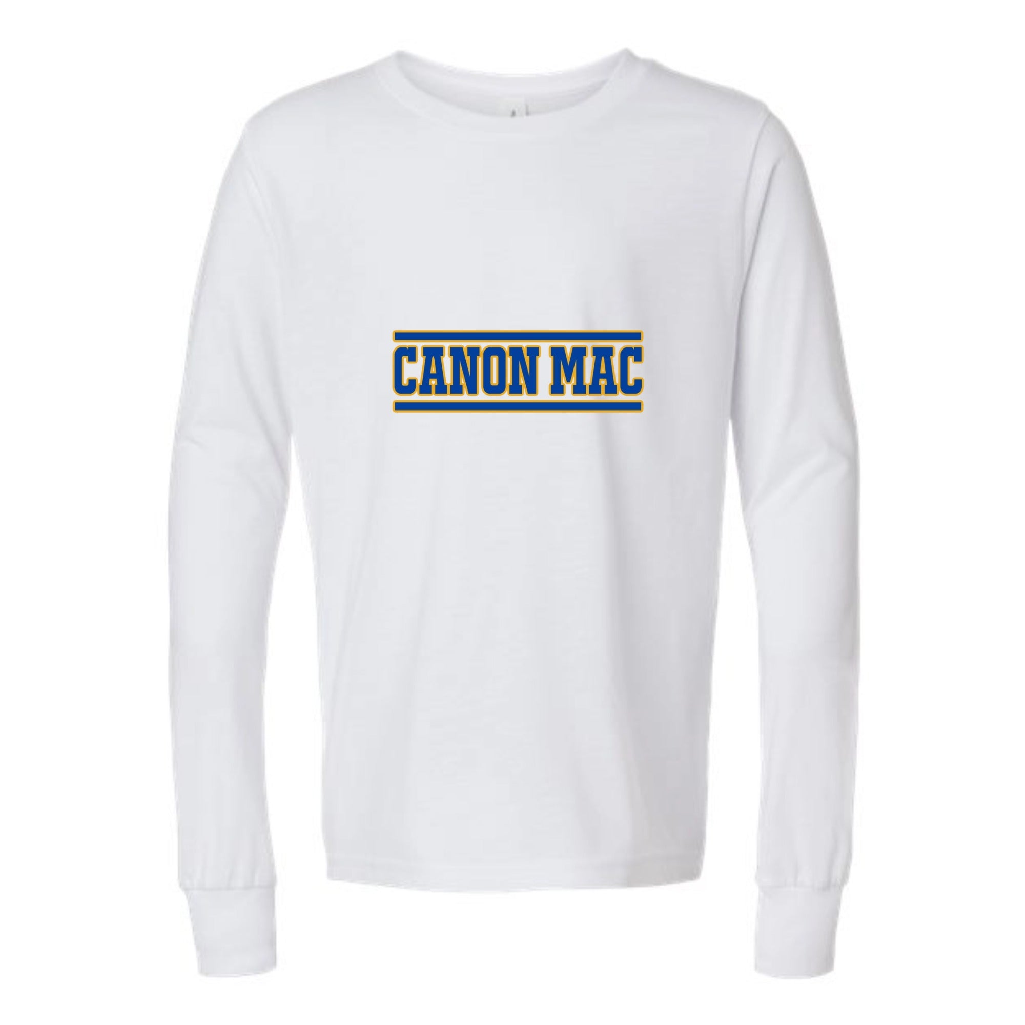 Canon Mac Blue Gold Stripe Youth Long Sleeved Tri-blend Tee