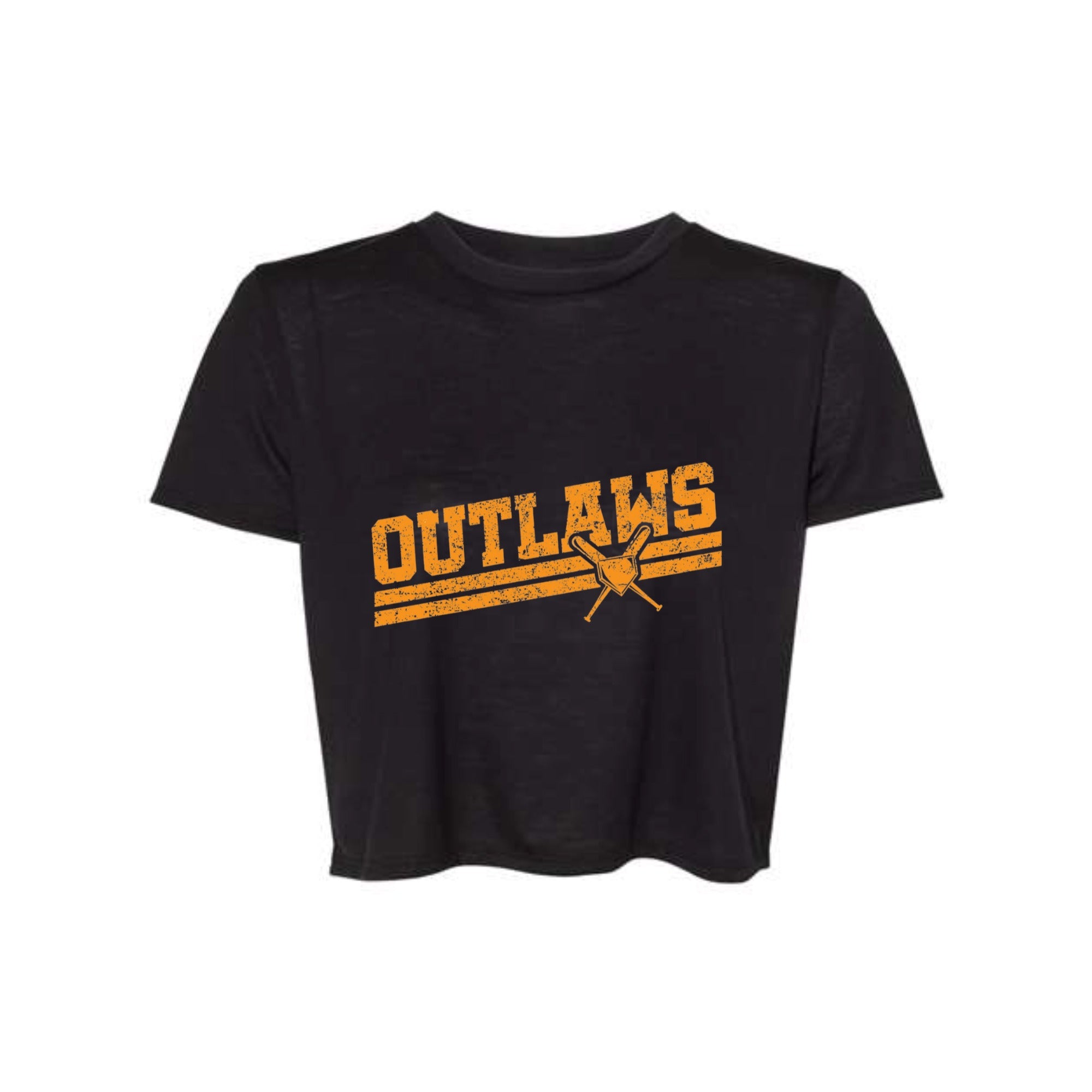 Outlaws Baseball Slant Women's Cropped Tee