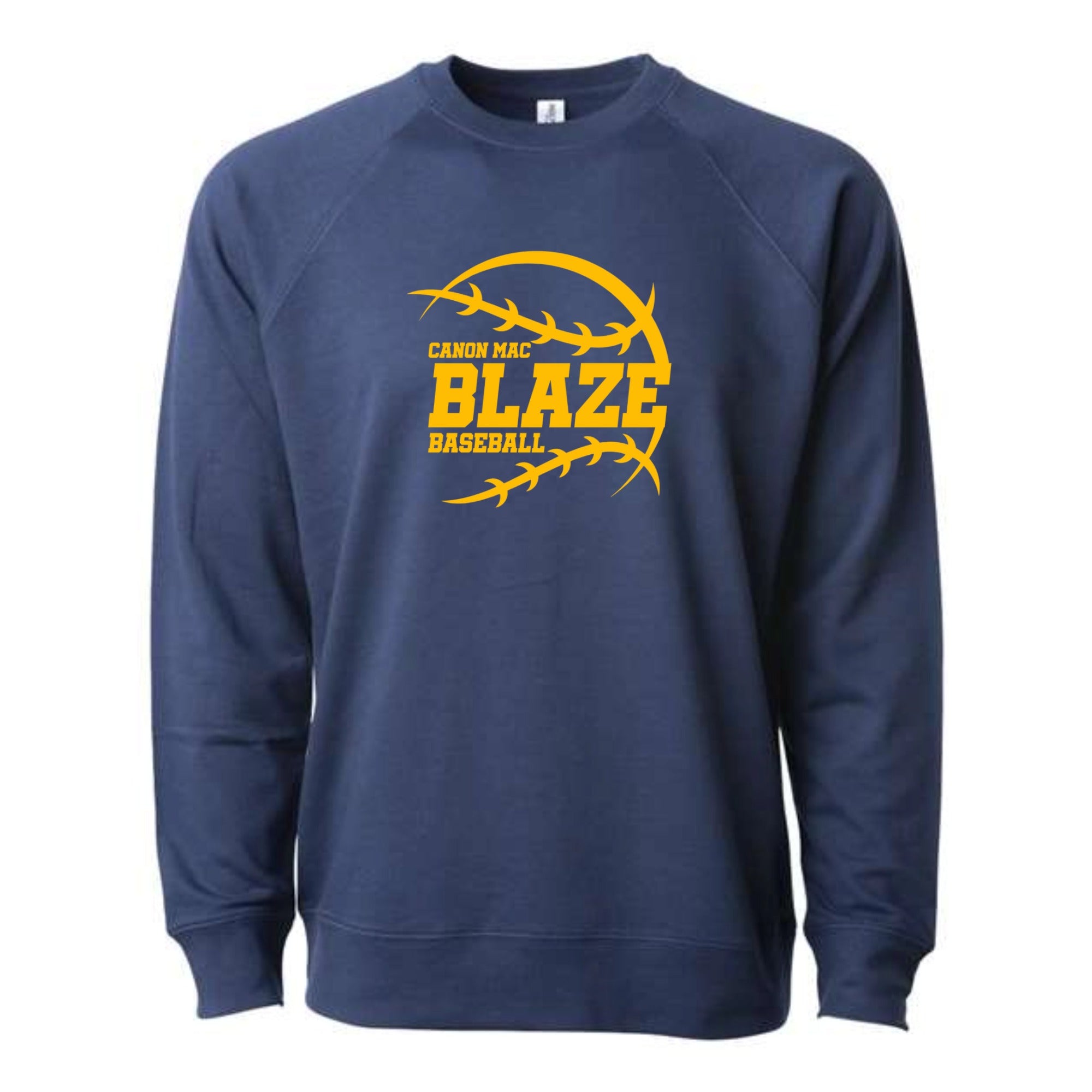 Canon Mac Blaze Baseball Lightweight Loopback Terry Crewneck Sweatshirt