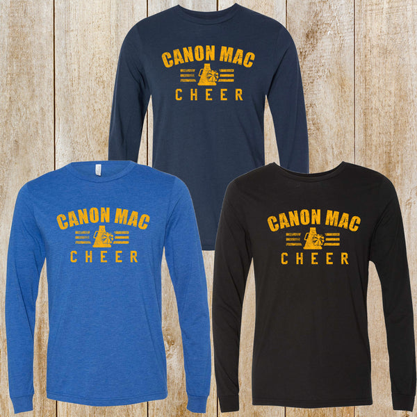 Canon Mac Cheer Unisex Bella + Canvas tri-blend long-sleeved tee