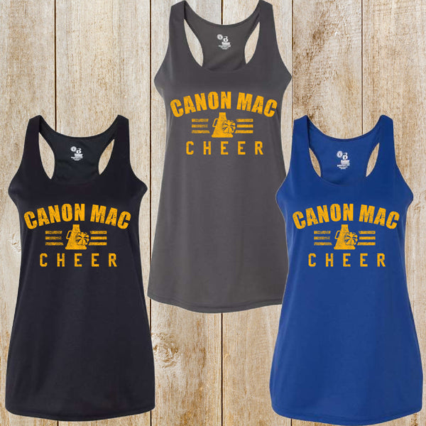 Canon Mac Cheer Badger performance racerback tank