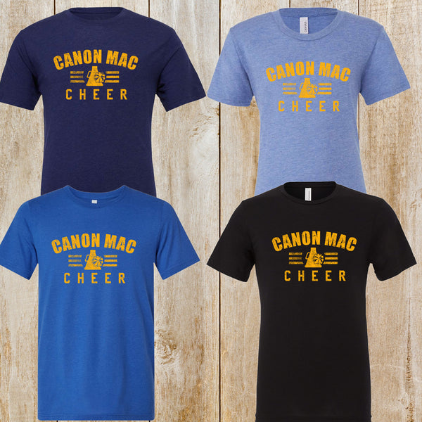 Canon Mac Cheer Bella + Canvas tri-blend unisex tee