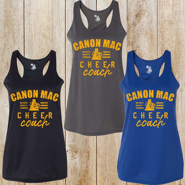 Canon Mac Cheer Coach Badger performance racerback tank