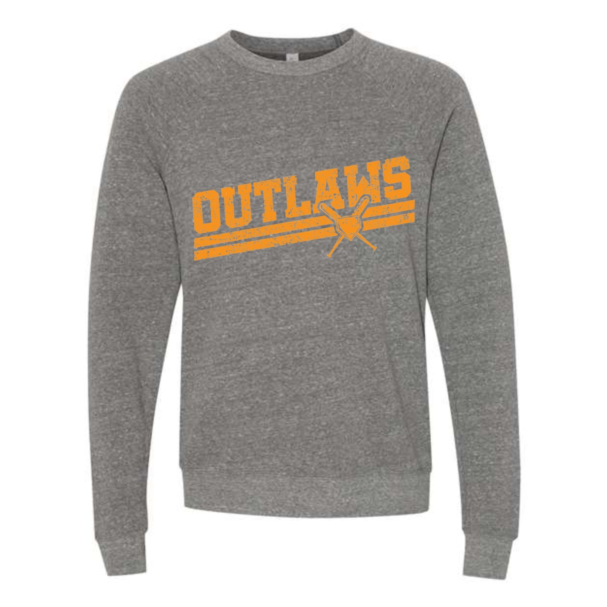 Outlaws Baseball Slant Unisex Fleece Crewneck Sweatshirt