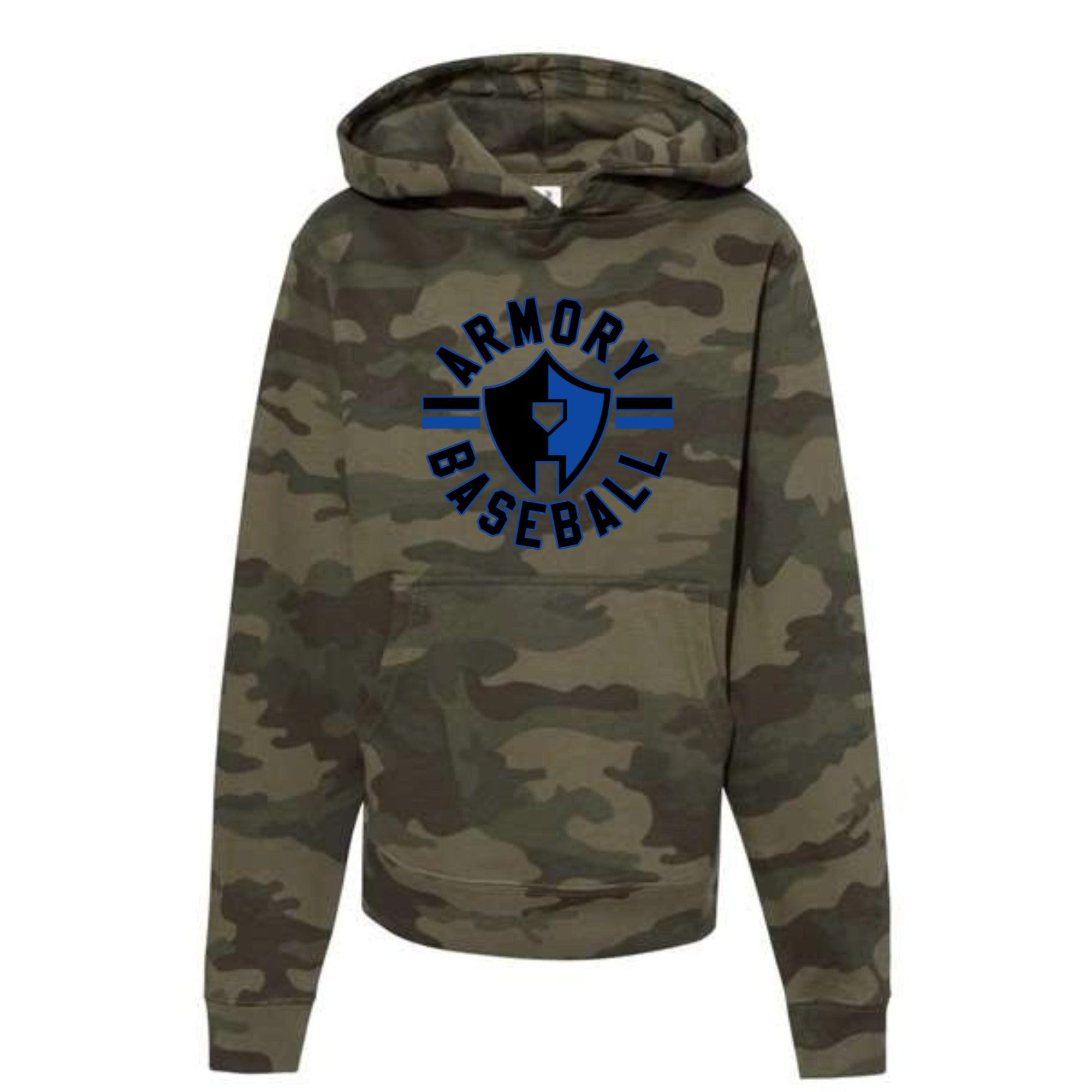 Armory Baseball Circle Youth Camo Hooded Sweatshirt