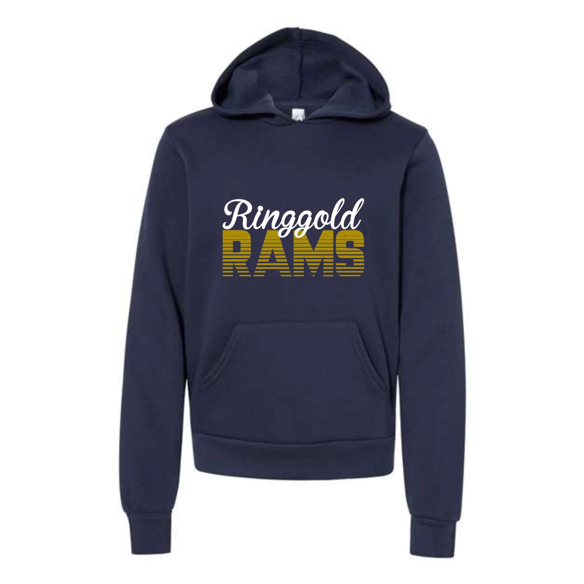 Ringgold Rams Retro Youth Fleece Hooded Sweatshirt