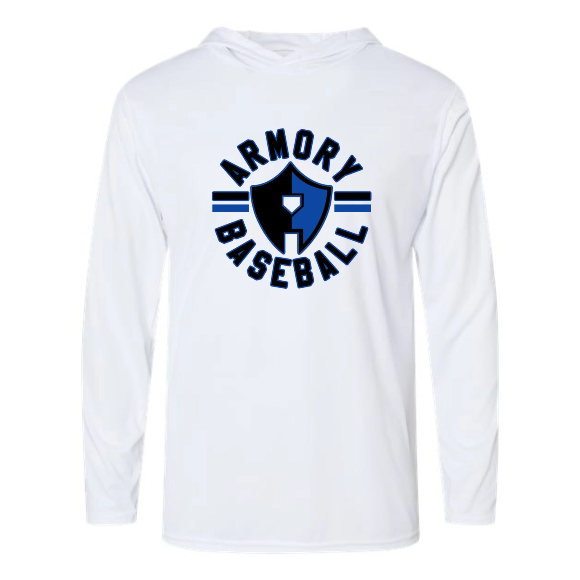 Armory Baseball Circle Unisex Hooded Long Sleeved Performance Tee