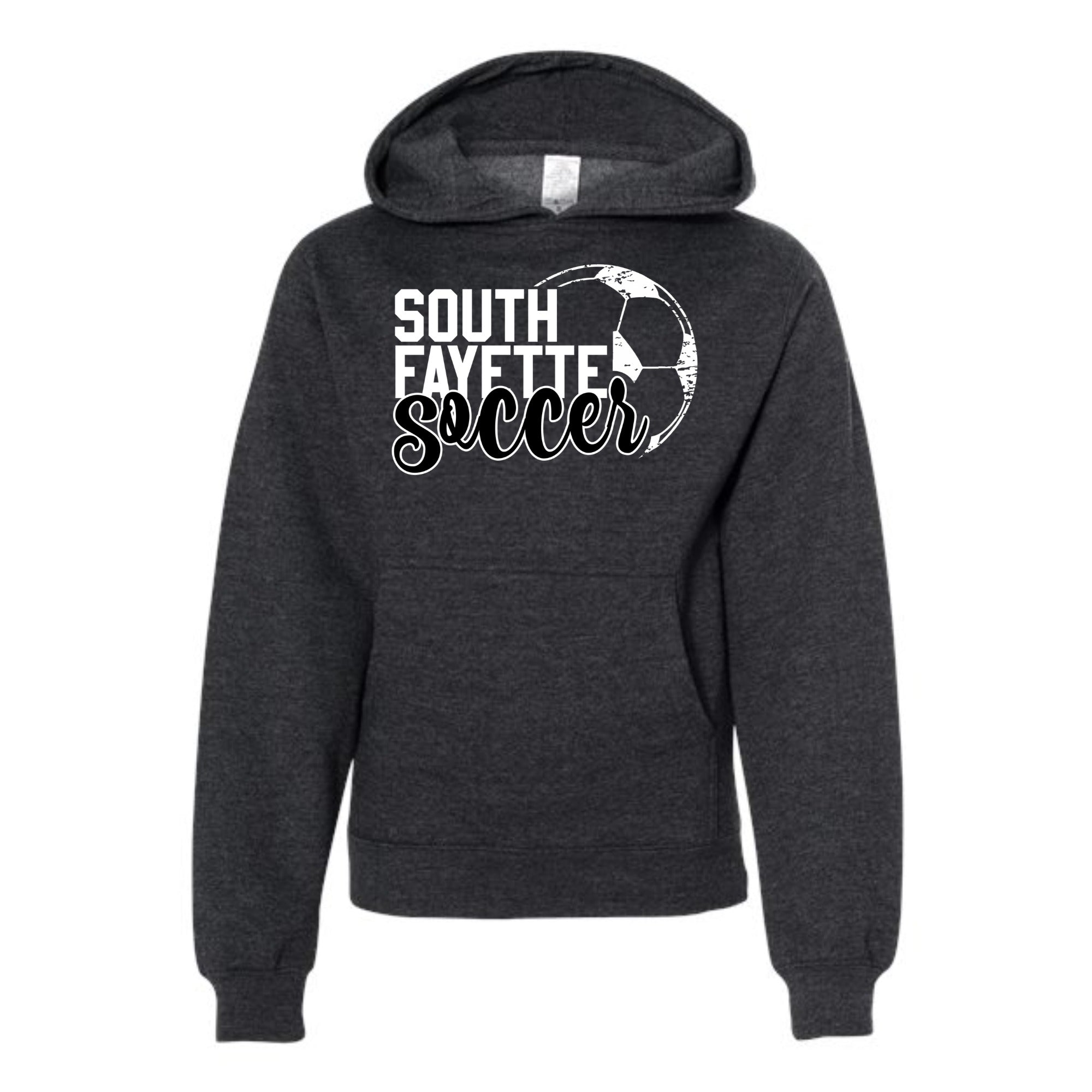 South Fayette Black and White Youth Midweight Hooded Sweatshirt