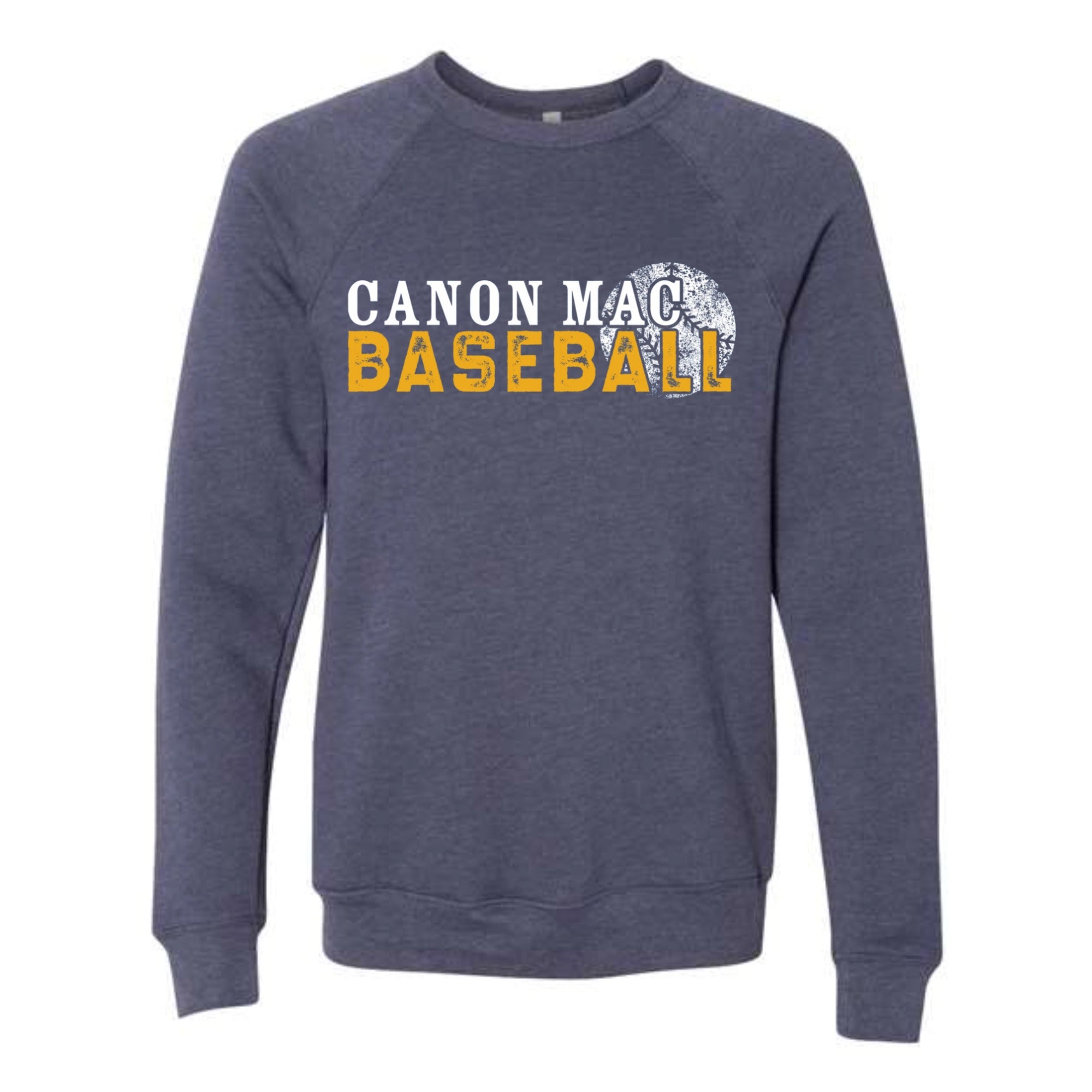 Canon Mac Baseball Distressed Unisex Fleece Crewneck Sweatshirt