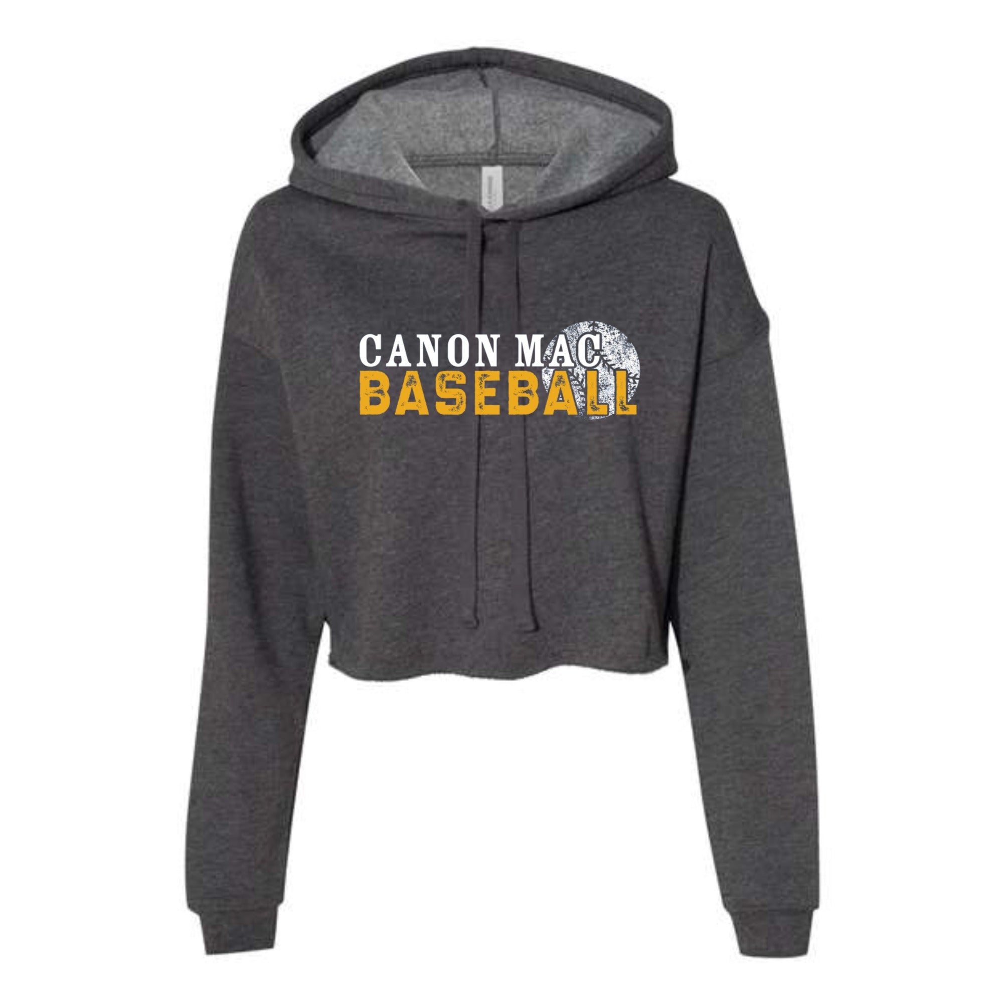 Canon Mac Baseball Distressed Women's Cropped Fleece Hoodie