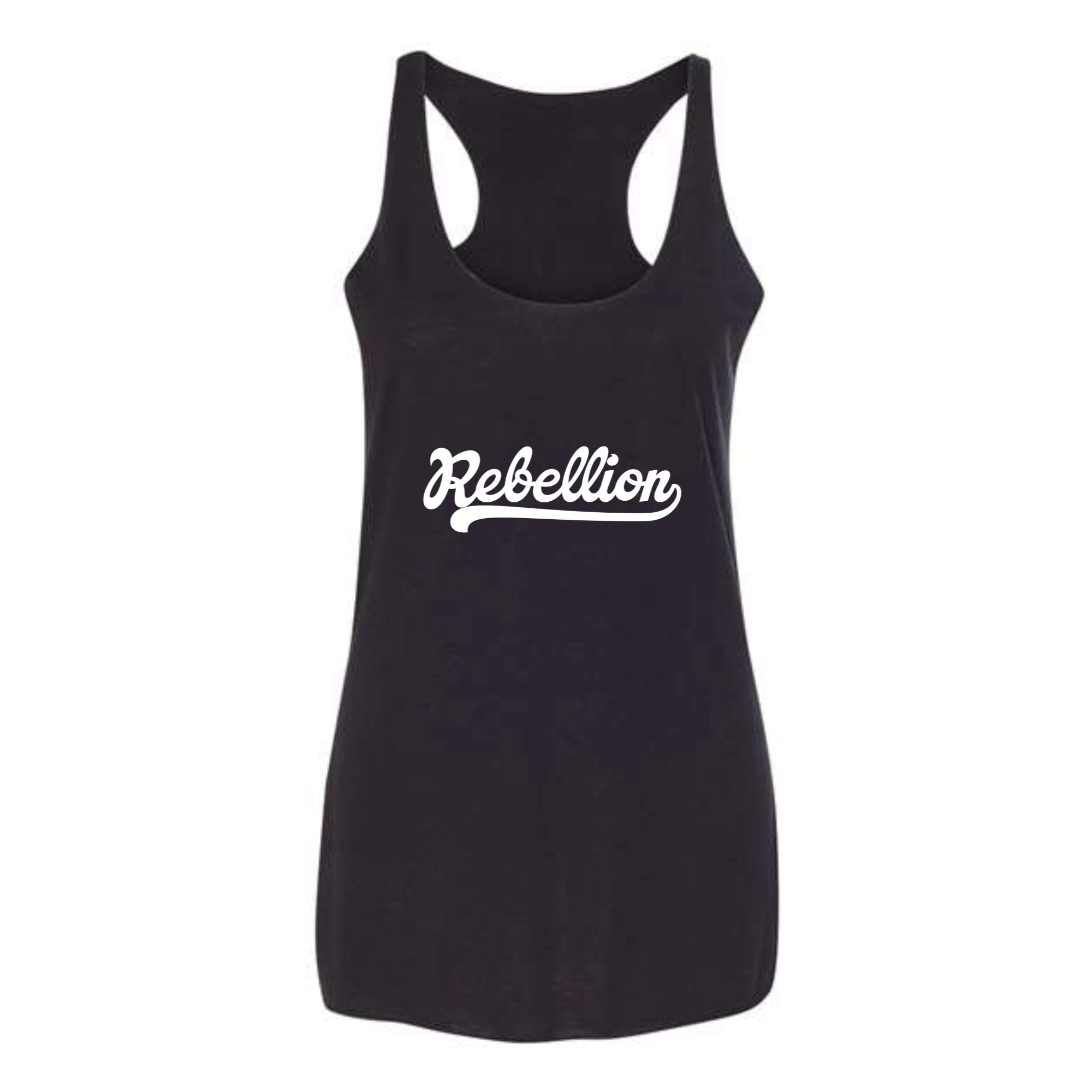 Rebellion Script Women's Tri-blend Racerback Tank