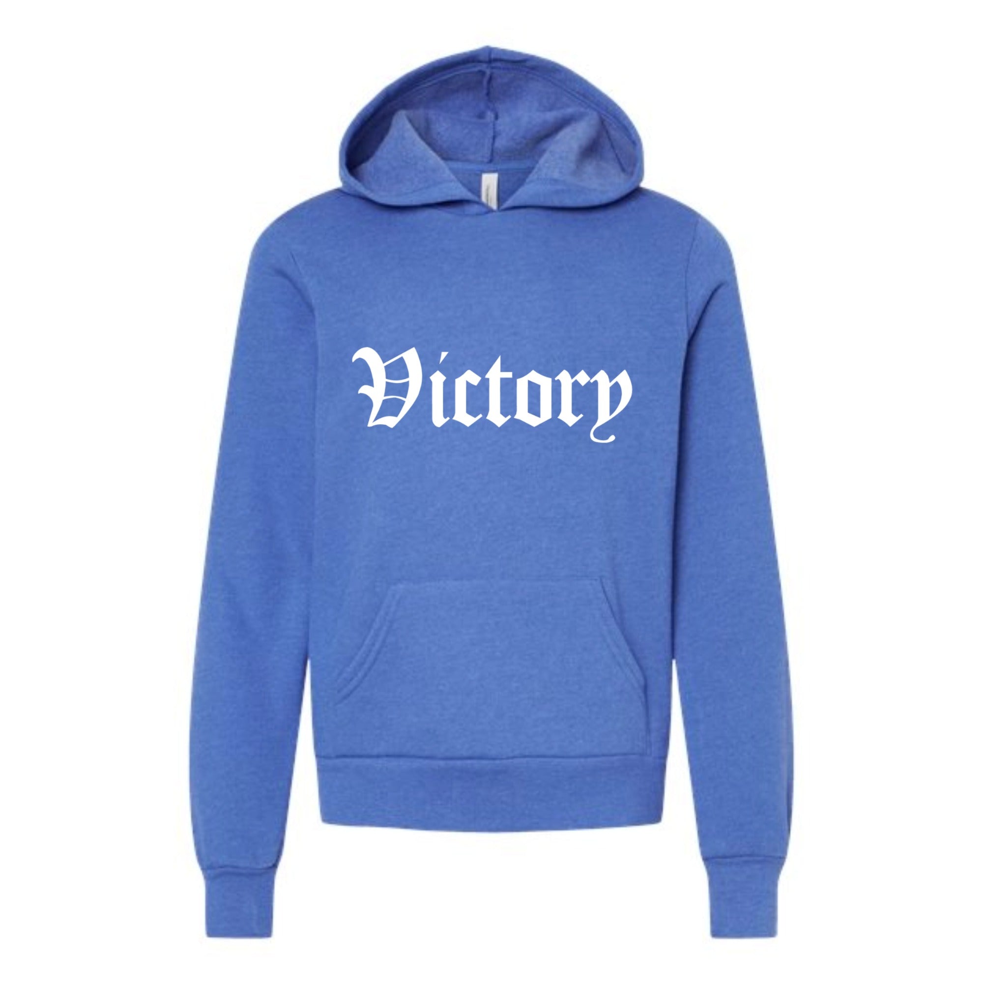 Victory Soccer Vintage White Youth Fleece Hooded Sweatshirt