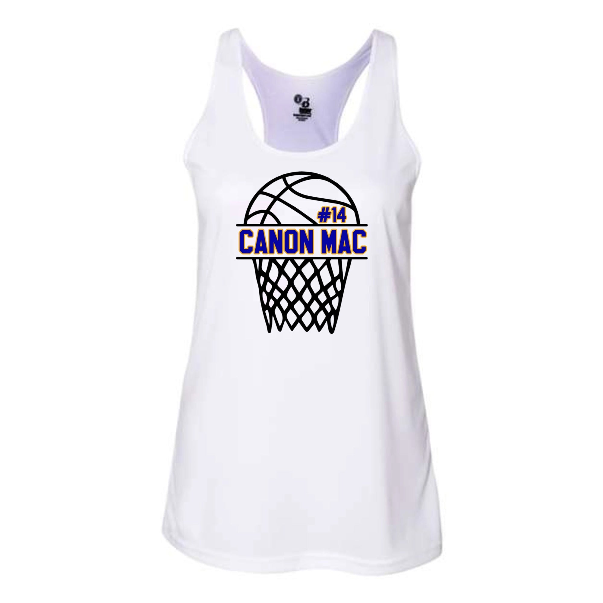 Canon Mac Basketball Sublimation with Number Women's Performance Racerback Tank