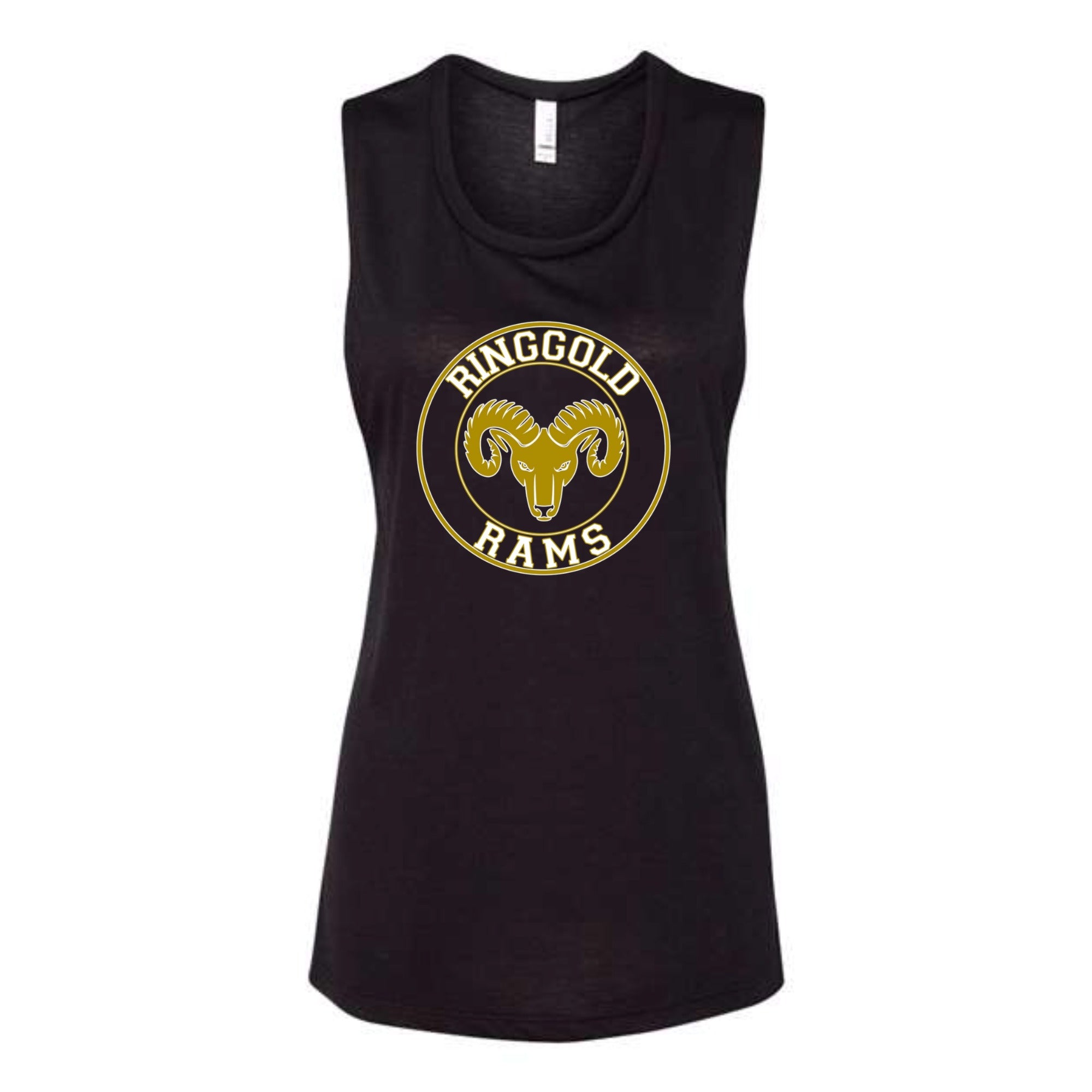 Ringgold Rams Circle Women's Flowy Muscle Tank