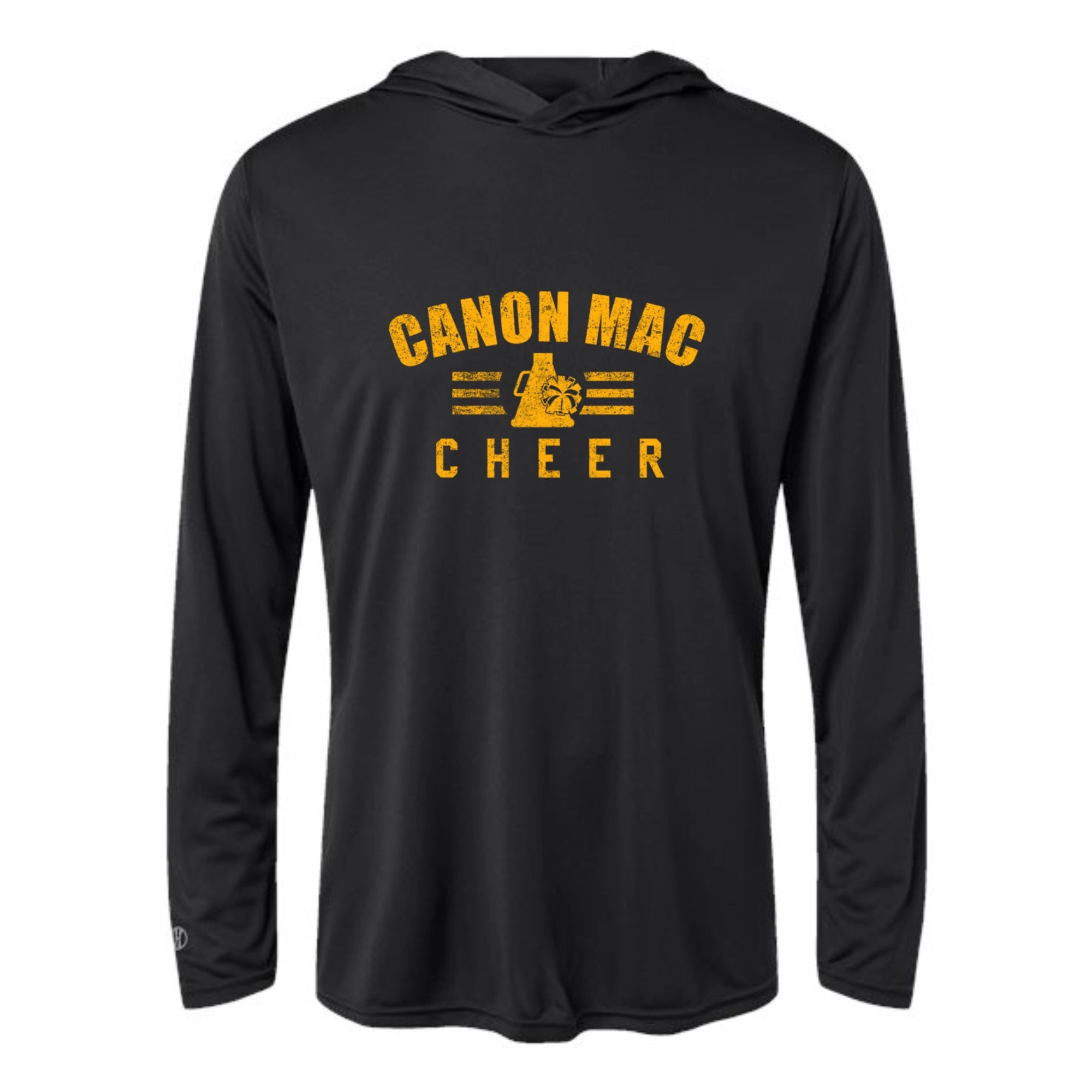 Canon Mac Cheer Bold Unisex Hooded Long Sleeved Performance Tee