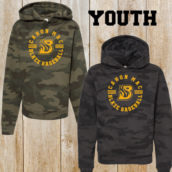 Canon Mac Blaze Baseball Youth Camo hoodie