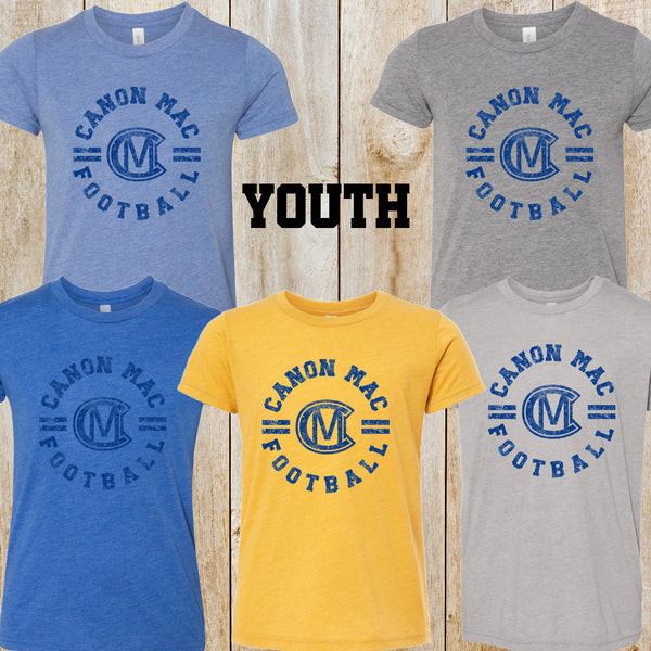 Canon Mac Football Youth tri-blend tee